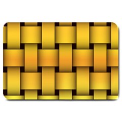 Rough Gold Weaving Pattern Large Doormat  by Simbadda