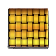 Rough Gold Weaving Pattern Memory Card Reader (square) by Simbadda