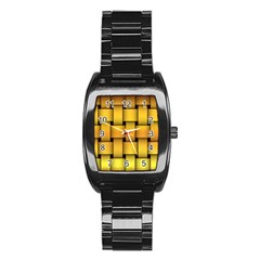 Rough Gold Weaving Pattern Stainless Steel Barrel Watch by Simbadda