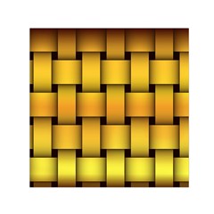 Rough Gold Weaving Pattern Small Satin Scarf (square) by Simbadda