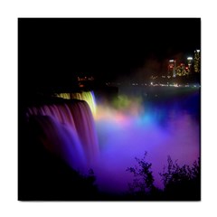 Niagara Falls Dancing Lights Colorful Lights Brighten Up The Night At Niagara Falls Tile Coasters by Simbadda