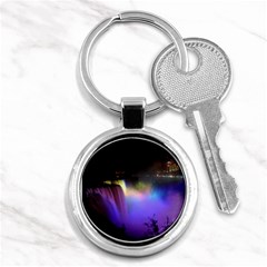 Niagara Falls Dancing Lights Colorful Lights Brighten Up The Night At Niagara Falls Key Chains (round)  by Simbadda