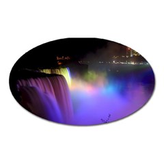 Niagara Falls Dancing Lights Colorful Lights Brighten Up The Night At Niagara Falls Oval Magnet by Simbadda