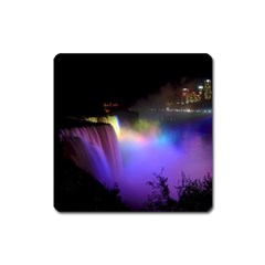 Niagara Falls Dancing Lights Colorful Lights Brighten Up The Night At Niagara Falls Square Magnet by Simbadda