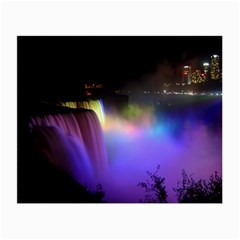 Niagara Falls Dancing Lights Colorful Lights Brighten Up The Night At Niagara Falls Small Glasses Cloth by Simbadda