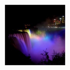 Niagara Falls Dancing Lights Colorful Lights Brighten Up The Night At Niagara Falls Medium Glasses Cloth by Simbadda