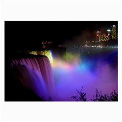 Niagara Falls Dancing Lights Colorful Lights Brighten Up The Night At Niagara Falls Large Glasses Cloth by Simbadda