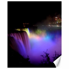 Niagara Falls Dancing Lights Colorful Lights Brighten Up The Night At Niagara Falls Canvas 11  X 14   by Simbadda