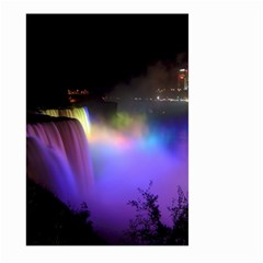 Niagara Falls Dancing Lights Colorful Lights Brighten Up The Night At Niagara Falls Large Garden Flag (two Sides) by Simbadda