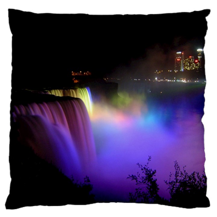 Niagara Falls Dancing Lights Colorful Lights Brighten Up The Night At Niagara Falls Large Cushion Case (One Side)