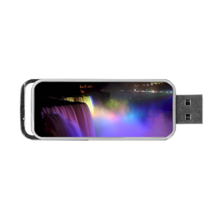 Niagara Falls Dancing Lights Colorful Lights Brighten Up The Night At Niagara Falls Portable USB Flash (One Side)