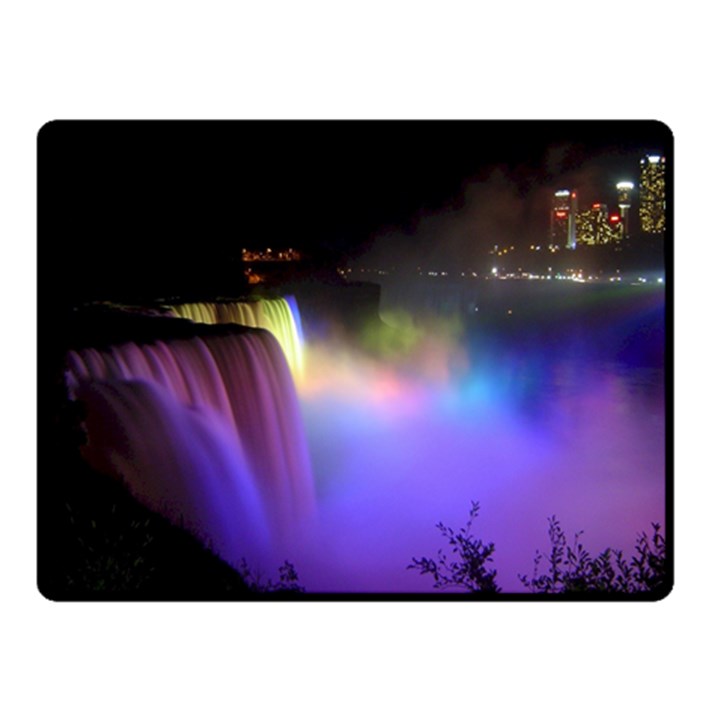 Niagara Falls Dancing Lights Colorful Lights Brighten Up The Night At Niagara Falls Double Sided Fleece Blanket (Small) 