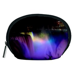 Niagara Falls Dancing Lights Colorful Lights Brighten Up The Night At Niagara Falls Accessory Pouches (medium)  by Simbadda