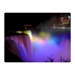 Niagara Falls Dancing Lights Colorful Lights Brighten Up The Night At Niagara Falls Double Sided Flano Blanket (mini)  by Simbadda