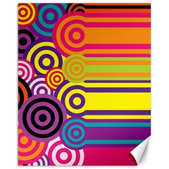 Retro Circles And Stripes Colorful 60s And 70s Style Circles And Stripes Background Canvas 16  X 20   by Simbadda