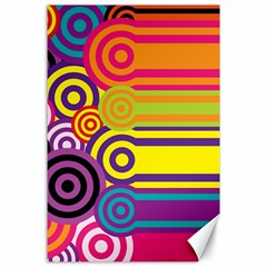 Retro Circles And Stripes Colorful 60s And 70s Style Circles And Stripes Background Canvas 24  X 36  by Simbadda