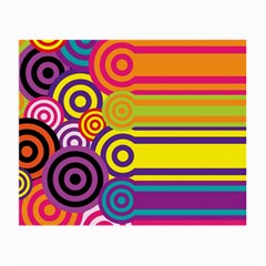 Retro Circles And Stripes Colorful 60s And 70s Style Circles And Stripes Background Small Glasses Cloth (2-side) by Simbadda