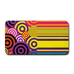 Retro Circles And Stripes Colorful 60s And 70s Style Circles And Stripes Background Medium Bar Mats by Simbadda