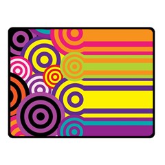 Retro Circles And Stripes Colorful 60s And 70s Style Circles And Stripes Background Fleece Blanket (small) by Simbadda