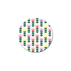 Floral Wallpaer Pattern Bright Bright Colorful Flowers Pattern Wallpaper Background Golf Ball Marker (4 Pack) by Simbadda