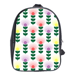 Floral Wallpaer Pattern Bright Bright Colorful Flowers Pattern Wallpaper Background School Bags(large)  by Simbadda