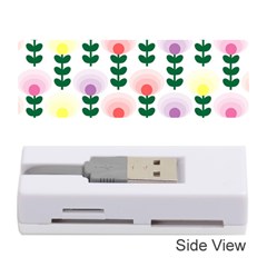 Floral Wallpaer Pattern Bright Bright Colorful Flowers Pattern Wallpaper Background Memory Card Reader (stick) 