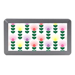 Floral Wallpaer Pattern Bright Bright Colorful Flowers Pattern Wallpaper Background Memory Card Reader (mini) by Simbadda