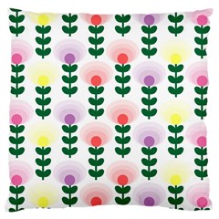 Floral Wallpaer Pattern Bright Bright Colorful Flowers Pattern Wallpaper Background Large Cushion Case (two Sides) by Simbadda