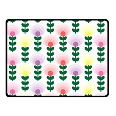 Floral Wallpaer Pattern Bright Bright Colorful Flowers Pattern Wallpaper Background Double Sided Fleece Blanket (small)  by Simbadda