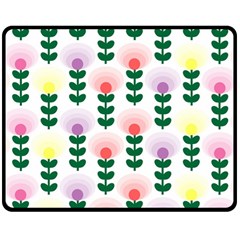 Floral Wallpaer Pattern Bright Bright Colorful Flowers Pattern Wallpaper Background Double Sided Fleece Blanket (medium) 