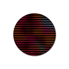 Colorful Venetian Blinds Effect Rubber Coaster (round)  by Simbadda