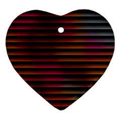 Colorful Venetian Blinds Effect Heart Ornament (two Sides) by Simbadda