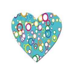 Circles Abstract Color Heart Magnet by Simbadda