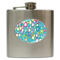 Circles Abstract Color Hip Flask (6 Oz) by Simbadda