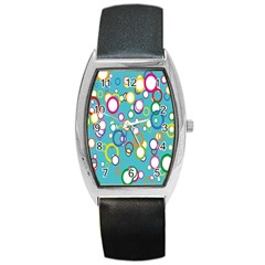 Circles Abstract Color Barrel Style Metal Watch by Simbadda