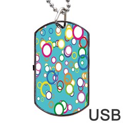 Circles Abstract Color Dog Tag Usb Flash (one Side) by Simbadda