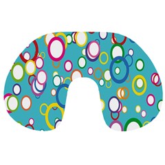 Circles Abstract Color Travel Neck Pillows by Simbadda