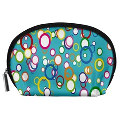 Circles Abstract Color Accessory Pouches (large)  by Simbadda