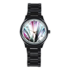 Flower Petals Abstract Background Wallpaper Stainless Steel Round Watch by Simbadda