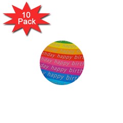 Colorful Happy Birthday Wallpaper 1  Mini Buttons (10 Pack)  by Simbadda