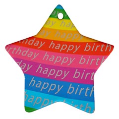 Colorful Happy Birthday Wallpaper Star Ornament (two Sides) by Simbadda