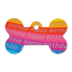 Colorful Happy Birthday Wallpaper Dog Tag Bone (two Sides) by Simbadda