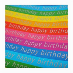 Colorful Happy Birthday Wallpaper Medium Glasses Cloth (2-side) by Simbadda