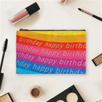 Colorful Happy Birthday Wallpaper Cosmetic Bag (Medium)  Front