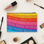 Colorful Happy Birthday Wallpaper Cosmetic Bag (Medium)  Back