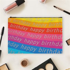 Colorful Happy Birthday Wallpaper Cosmetic Bag (large)  by Simbadda