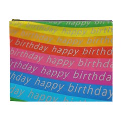 Colorful Happy Birthday Wallpaper Cosmetic Bag (xl) by Simbadda