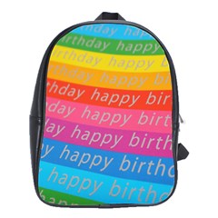 Colorful Happy Birthday Wallpaper School Bags(large)  by Simbadda