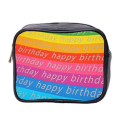 Colorful Happy Birthday Wallpaper Mini Toiletries Bag 2-side by Simbadda