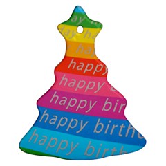 Colorful Happy Birthday Wallpaper Christmas Tree Ornament (two Sides) by Simbadda